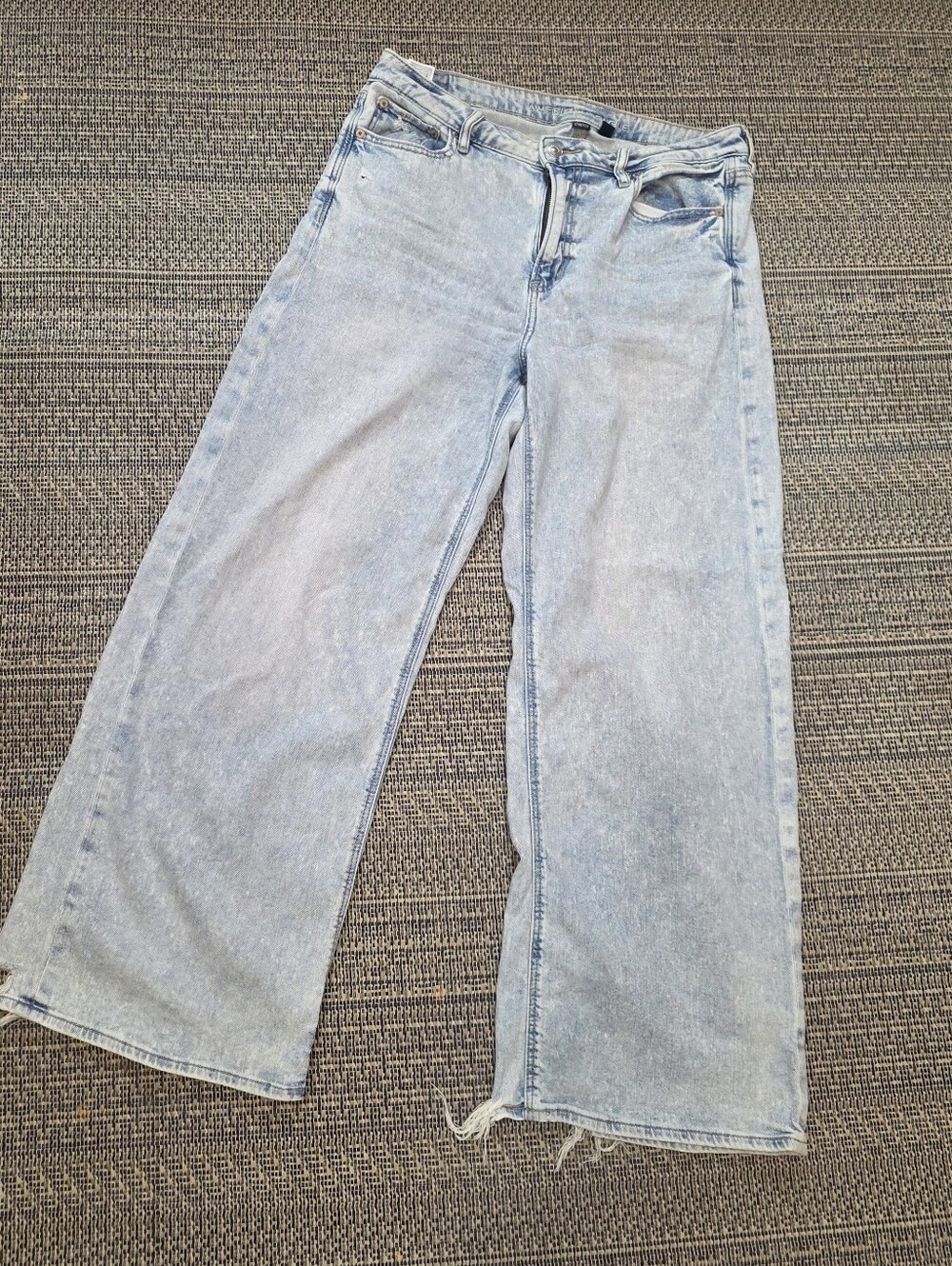 American Eagle Jeans Super High-Rise Baggy Wide Leg Light Wash Denim Women's 8
